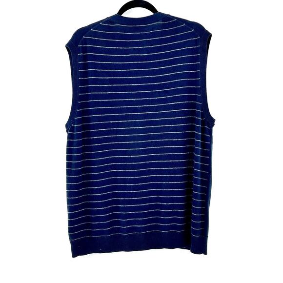 Y2K CALVIN KLEIN V-Neck Sweater Vest Adult XL Eagle Skull Graphic Print Grandpa - Picture 11 of 13